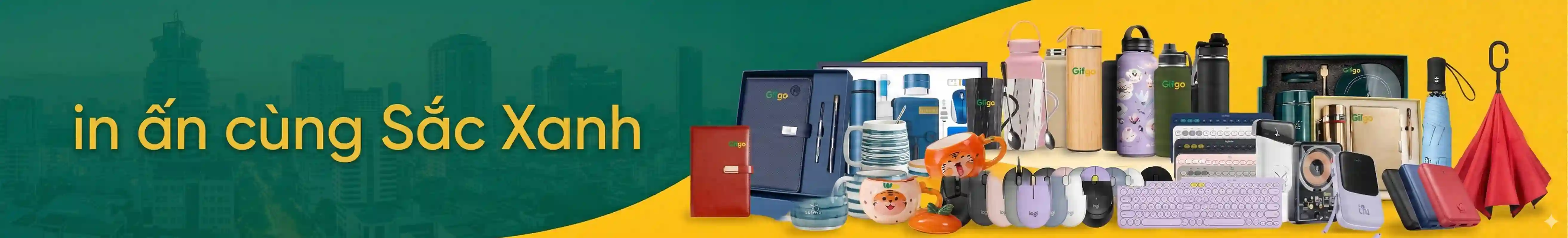 Banner In ấn cùng Sắc Xanh